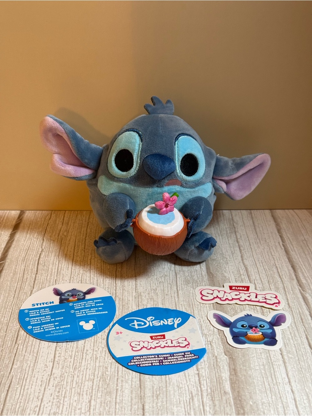 Disney Stitch Blue Plush Toy with Coconut Snack - Zuru Snackles